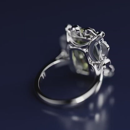 White Gold Ring with Sultanite